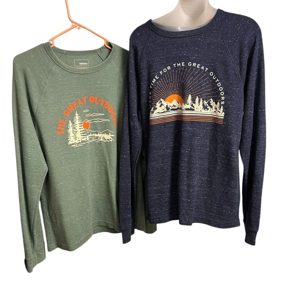 Sonoma Goods for Life “The Great Outdoors” Thermal Long Sleeve Tops Bundle L